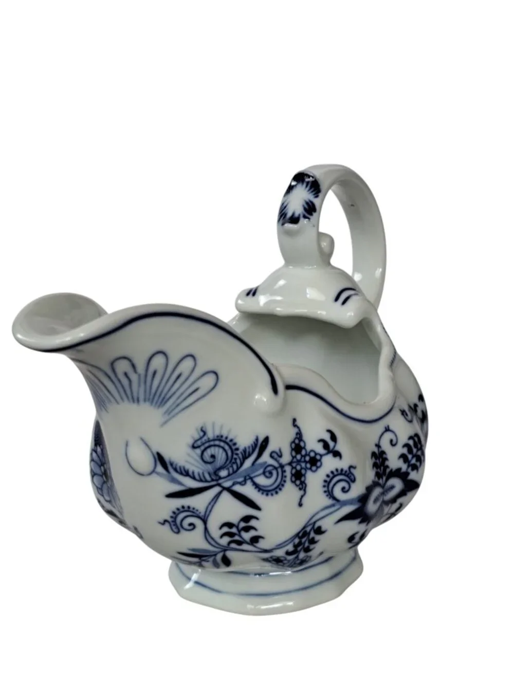 VTG Blue Danube Blue Onion Gravy Sauce Boat Porcelain 18oz Rectangle Mark Japan